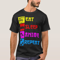 Eat Sleep Anime Repeat Manga Japan Saying Cosplay