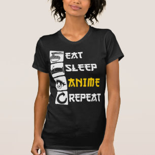 Eat Sleep Anime Repeat  Manga Japan Saying Cosplay T-Shirt