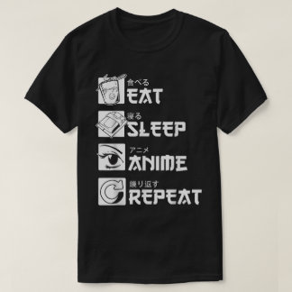 Eat Sleep Anime Repeat Otaku Life Design T-Shirt