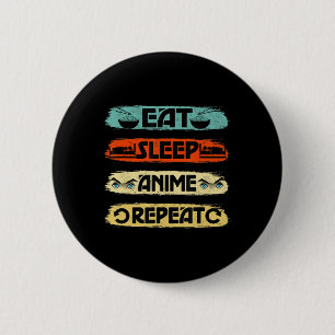 Eat Sleep Anime Repeat Ramen Kawaii Japanese Manga 6 Cm Round Badge