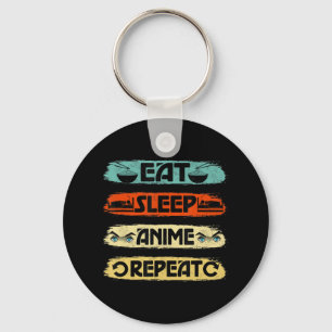 Eat Sleep Anime Repeat Ramen Kawaii Japanese Manga Key Ring