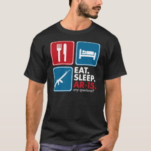 Eat Sleep AR-15 - Red Blue and White T-Shirt