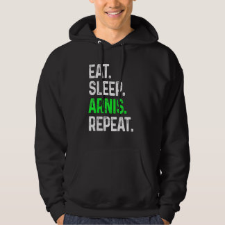 Eat Sleep Arnis Repeat  Martial Arts Combat Hoodie