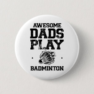 Eat Sleep Badminton Repeat Shuttle Racket  6 Cm Round Badge