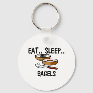 Eat Sleep BAGELS Key Ring