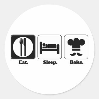eat sleep bake classic round sticker