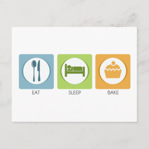 Eat Sleep Bake! Postcard