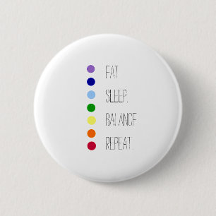 Eat Sleep Balance Simple Chakra Design 6 Cm Round Badge