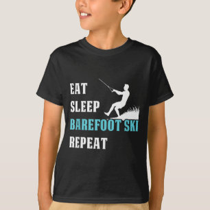 Eat sleep barefoot ski repeat skier hobby saying T-Shirt