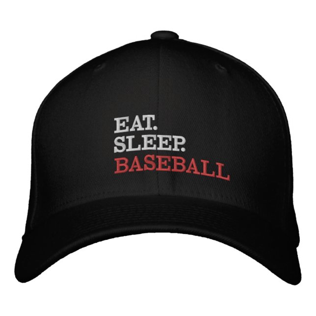 Eat Sleep Baseball Embroidered Hat (Front)