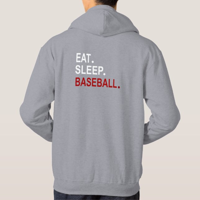 Eat Sleep Baseball Hoodie (Back)