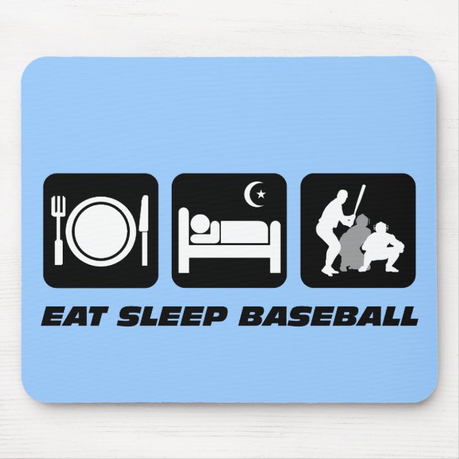 Eat sleep baseball mouse pad (Front)