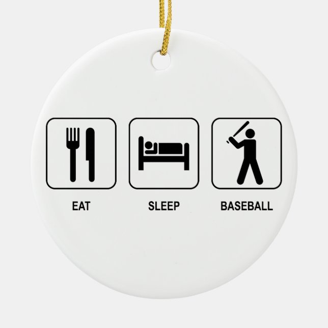 Eat Sleep Baseball Ornament (Front)
