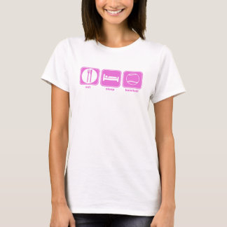 eat sleep baseball pink T-Shirt