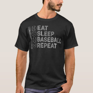 Eat Sleep Baseball Repeat Baseball Player Funny Ba T-Shirt