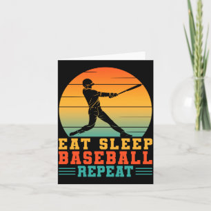 Eat sleep baseball repeat baseball player pitchers card