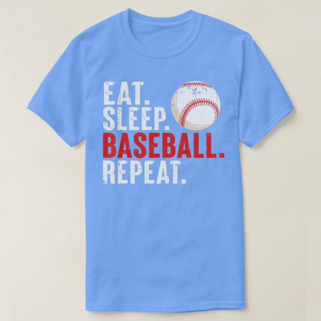 Eat Sleep Baseball Repeat Funny Baseball Lover Spo T-Shirt (Design Front)