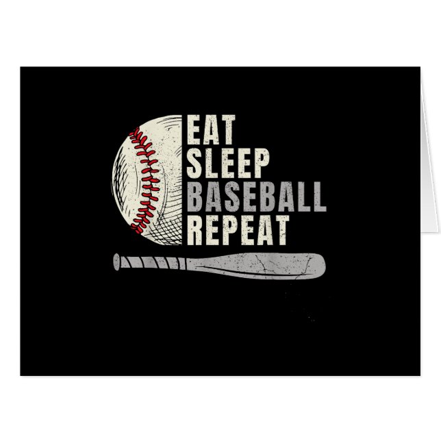 Eat Sleep Baseball Repeat Funny Baseball Player (Front Horizontal)