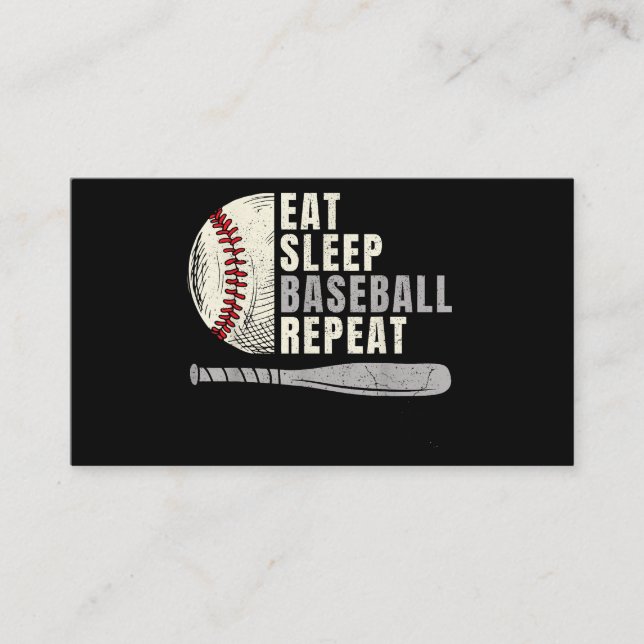 Eat Sleep Baseball Repeat Funny Baseball Player  Business Card (Front)