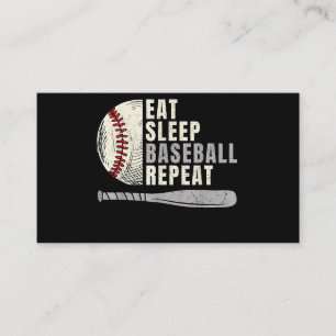 Eat Sleep Baseball Repeat Funny Baseball Player Business Card