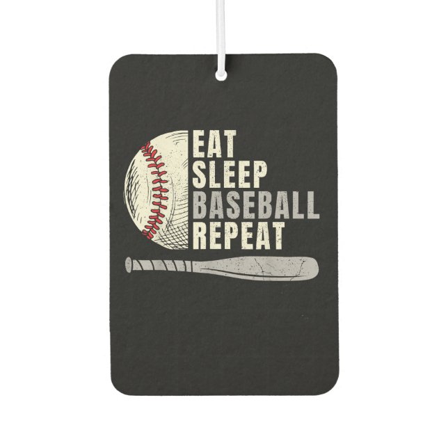 Eat Sleep Baseball Repeat Funny Baseball Player  Car Air Freshener (Front)