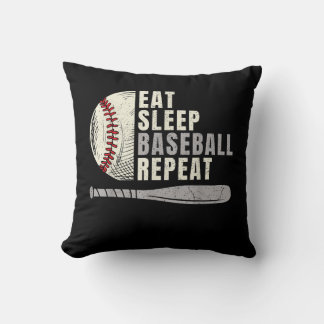 Eat Sleep Baseball Repeat Funny Baseball Player Cushion