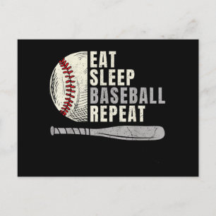 Eat Sleep Baseball Repeat Funny Baseball Player Holiday Postcard