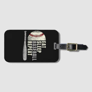 Eat Sleep Baseball Repeat Funny Baseball Player Luggage Tag