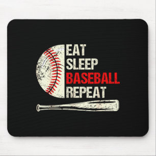 Eat Sleep Baseball Repeat Funny Baseball Player Mouse Pad