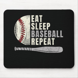 Eat Sleep Baseball Repeat Funny Baseball Player Mouse Pad
