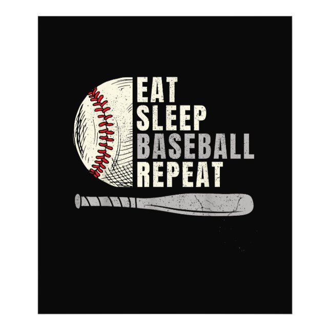 Eat Sleep Baseball Repeat Funny Baseball Player  Photo Print (Front)