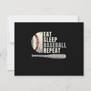 Eat Sleep Baseball Repeat Funny Baseball Player RSVP Card