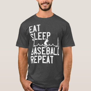Eat Sleep Baseball Repeat Funny Baseball Player  T-Shirt