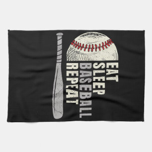 Eat Sleep Baseball Repeat Funny Baseball Player Tea Towel