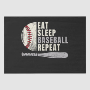 Eat Sleep Baseball Repeat Funny Baseball Player  Tissue Paper