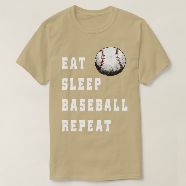 Eat Sleep Baseball Repeat Funny Baseball Players D T-Shirt (Design Front)