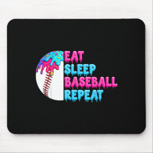 Eat sleep baseball repeat funny boys baseball drip mouse pad
