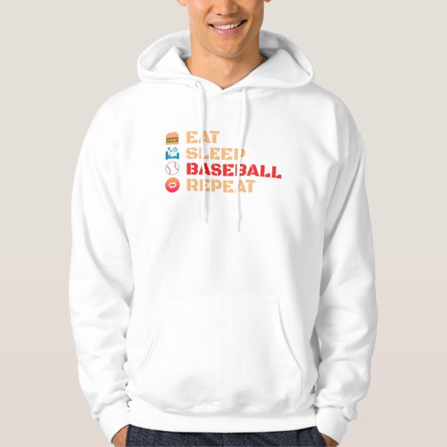 Eat Sleep Baseball Repeat Hoodie (Front)