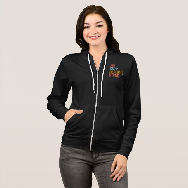 EAT SLEEP BASEBALL REPEAT HOODIE (Front Full)