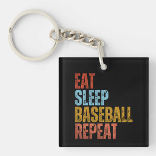 EAT SLEEP BASEBALL REPEAT KEY RING