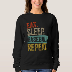 Eat sleep baseball repeat retro vintage sweatshirt