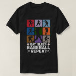 Eat Sleep Baseball Repeat Sport Player Fan T-Shirt<br><div class="desc">Show off your baseball passion with this dynamic 'Eat Sleep Baseball Repeat' tee for kids and men perfect for players and fans who live and breathe America's favourite pastime.</div>