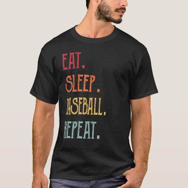 Eat Sleep Baseball Repeat T-Shirt (Front)