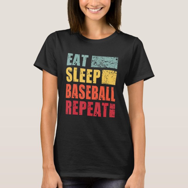 Eat Sleep Baseball Repeat T-Shirt (Front)