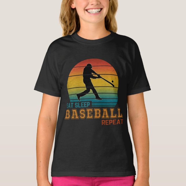 Eat Sleep Baseball Repeat T-Shirt (Front)