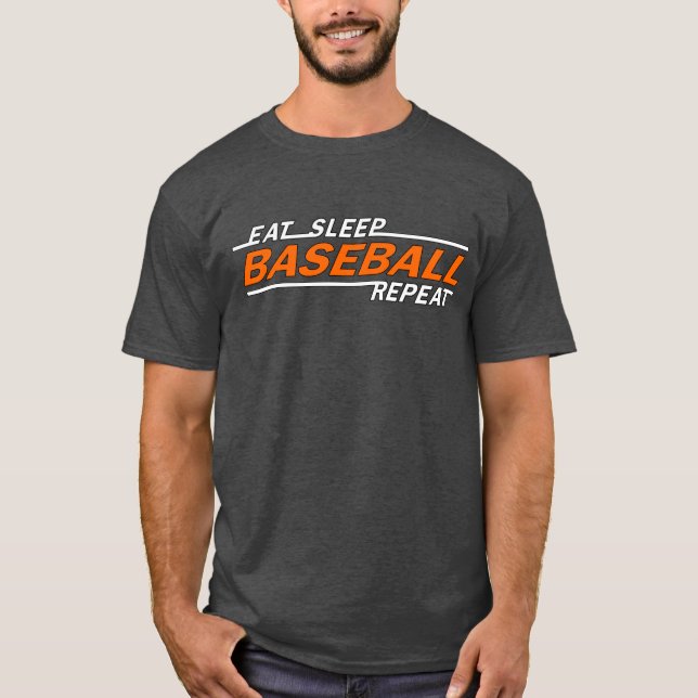 Eat sleep baseball repeat T-Shirt (Front)