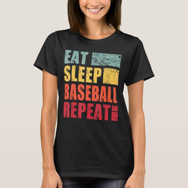Eat Sleep Baseball Repeat T-Shirt (Front)