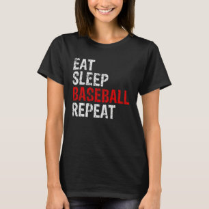 Eat Sleep Baseball Repeat Vintage Baseball Player T-Shirt