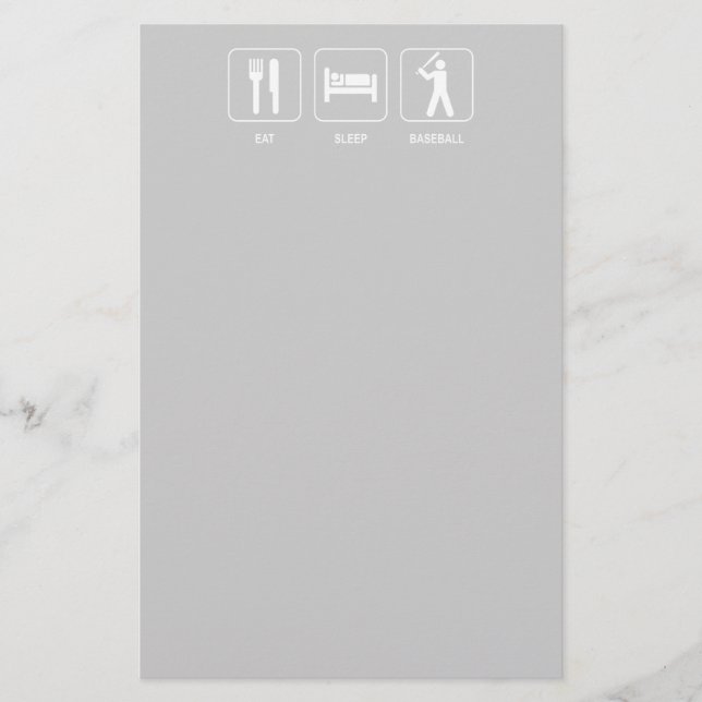 Eat Sleep Baseball Stationery (Front)