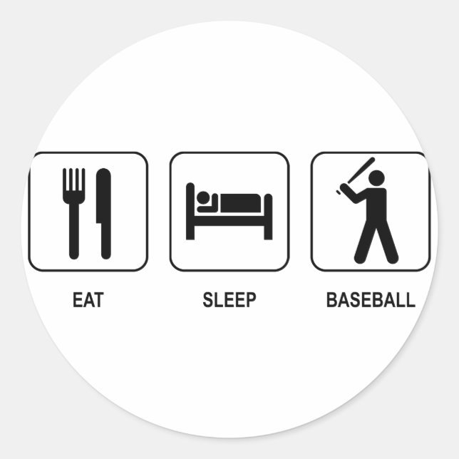 Eat Sleep Baseball Sticker (Front)
